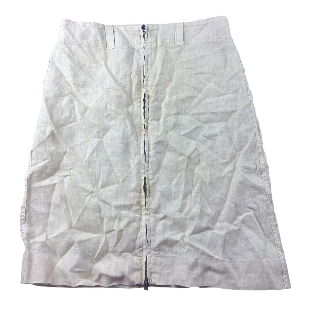 Theodore Beverly Hills Skirt Women S Beige Linen Full Zip Capsule Wardrobe Beach